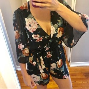 Black Floral Romper